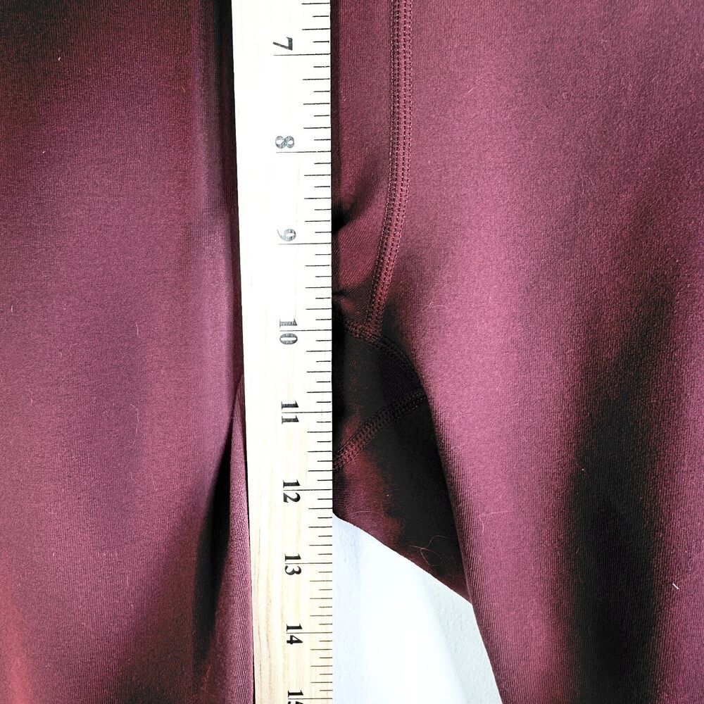 Fabletics Leggings Women L Maroon Pink Colorblock Powerhold Cropped Athleisure - Picture 6 of 8